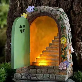 Casa De Jardín De Hadas Con Techo De Paja Curvado, Casa Merrfeld