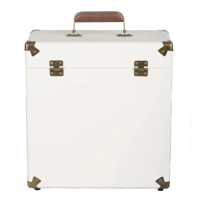 Portable 12 Inch Vinyl Record Case Lp Storage Carrying Case For Records Cream Lightweight Robust Record Case
