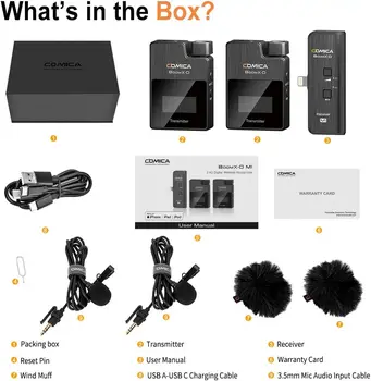 Comica BoomX-D MI2 2.4G Wireless Microphone for iPhone Video Recording Interview Vlog YouTube Facebook Tiktok Livestream product image