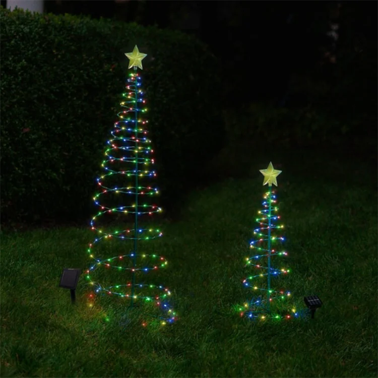 Lampes Solaires Sapin De Noël Extérieur - Lot De 2 - 83 Cm - LED Multicolores - Étanche IP65 - Décoration Jardin