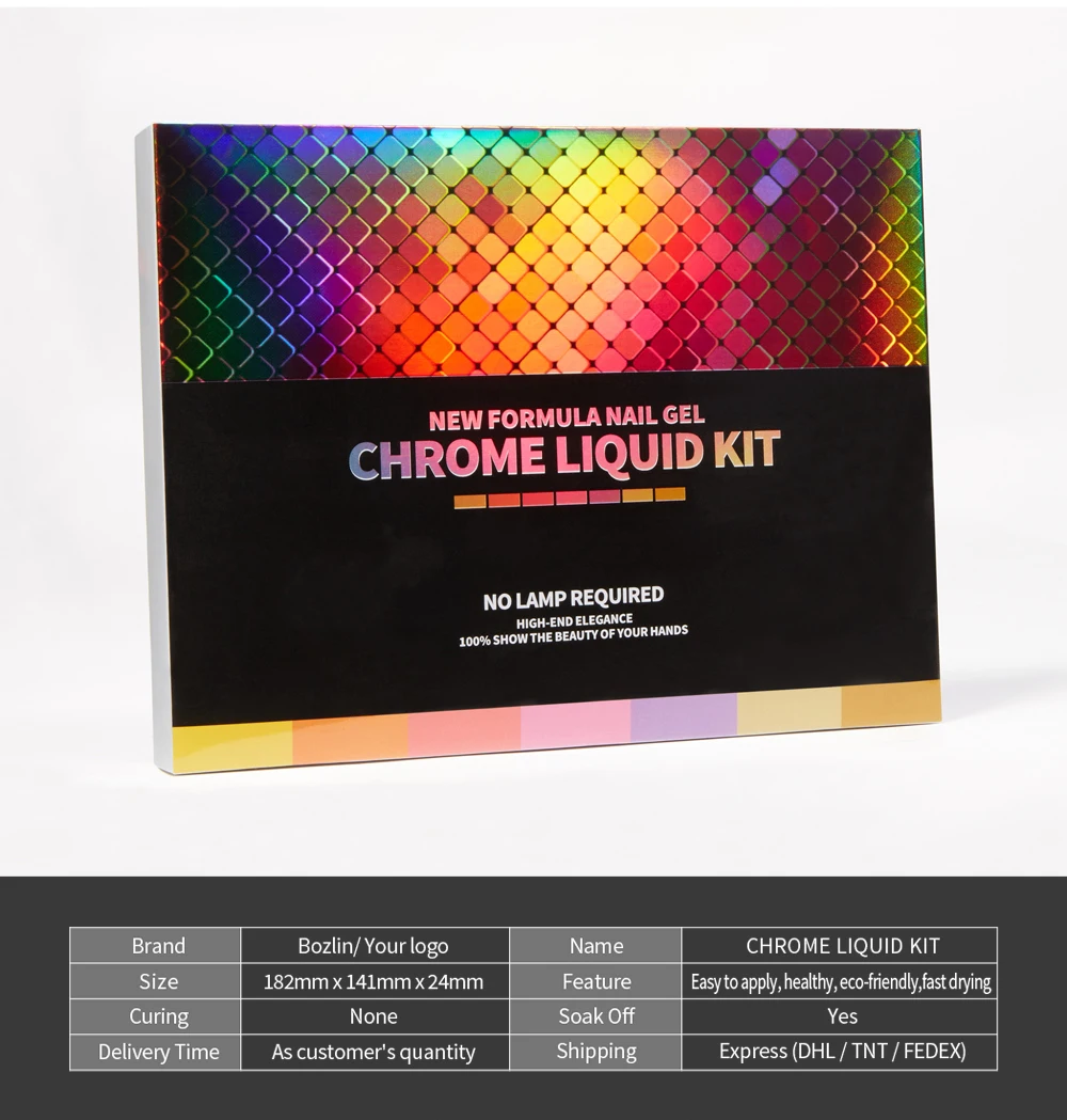Magic Aurora Liquid Mirror Powder Your Logo Mermaid Chrome Pigment ...