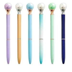 Creative Student Stationery Multicolor Water Pen Pearl Metal Ballpoint Wholesale Candy Pen Custom Logo Printing for Gifts