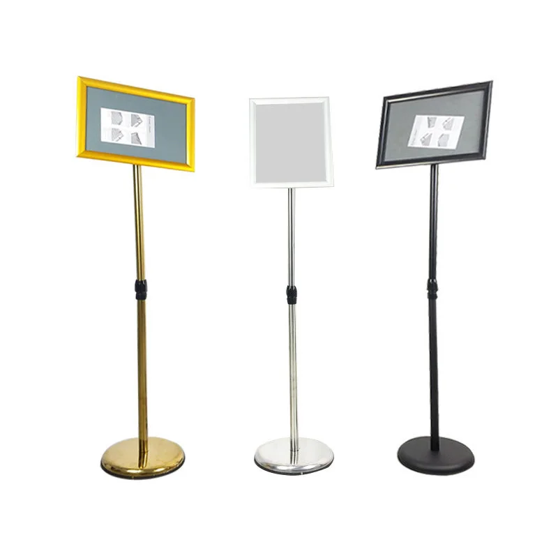 Linliangmuyu A3 metal stainless steel adjustable sign stand display stand  holder easy to move around and to insert flyer HB30 - AliExpress