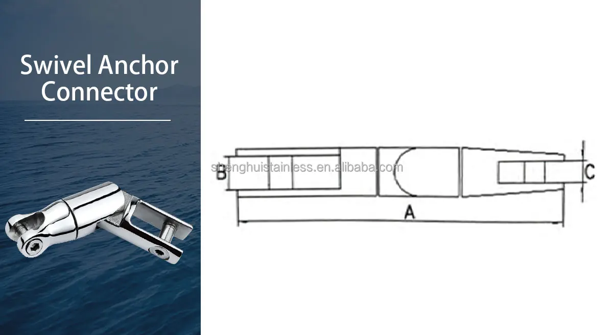 product shenghui marine hot sale yacht parts 316 stainless steel 10mm 12mm anchor triple swivel connector for boat-2