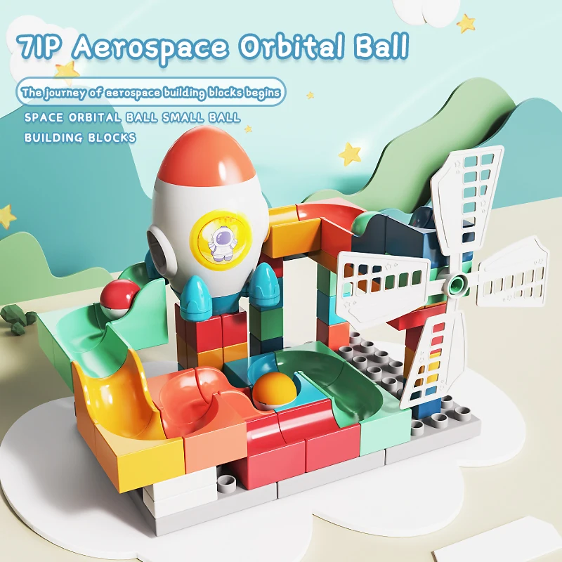 Space Orbit Ball Building Blocks Model Toys 71PCS Track Bricks Block Series Kids Creative Large Building Blocks Toy