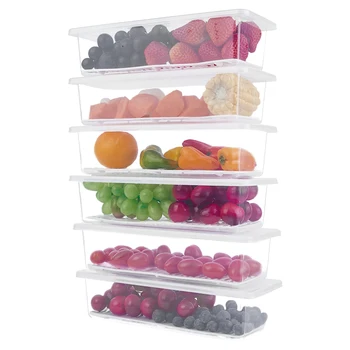 Wholesale Custom 1.5 L Fridge Food Storage Containers with Removable Drain Plate Refrigerator Storage Box