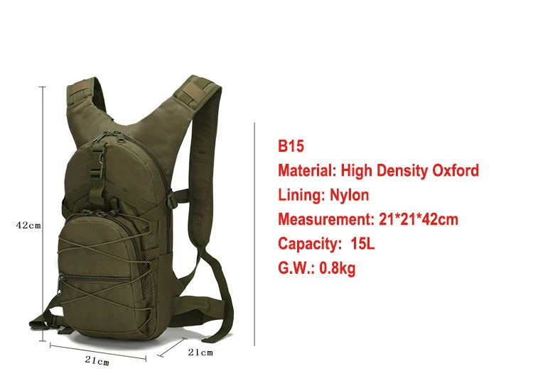 15L Military Tactical Backpack Trekking Hiking Camping Outdoor Bag Waterproof