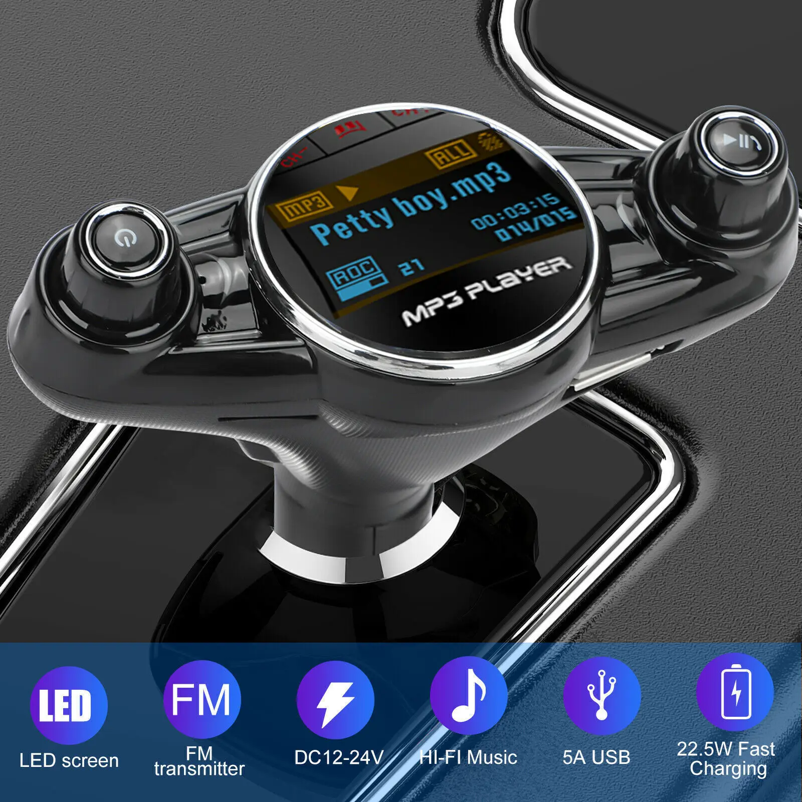 BT08 Автомобильный FM-передатчик беспроводной BT MP3 плеер AUX аудио приемник TF USB