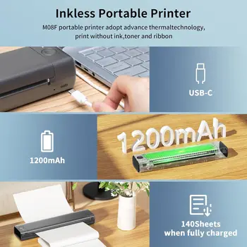 Phomemo M08F ポータブルプリンター ワイヤレス対応 8.5インチ x 11