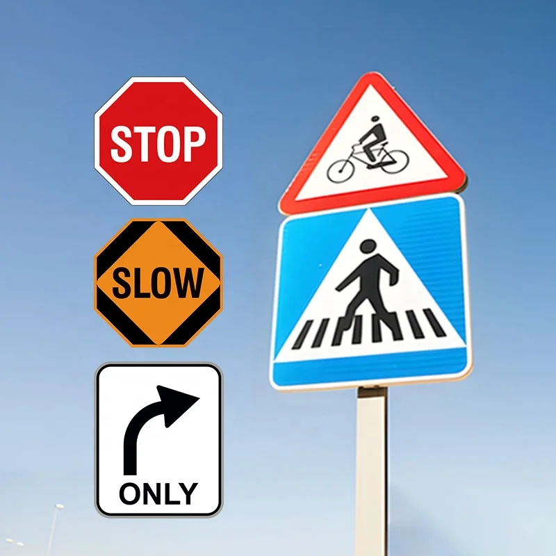 Road Safety Traffic Warning Sign Board Speed Limit Slow Down Aluminum Mobile Traffic Control Signs Metal Reflective Traffic Sign
