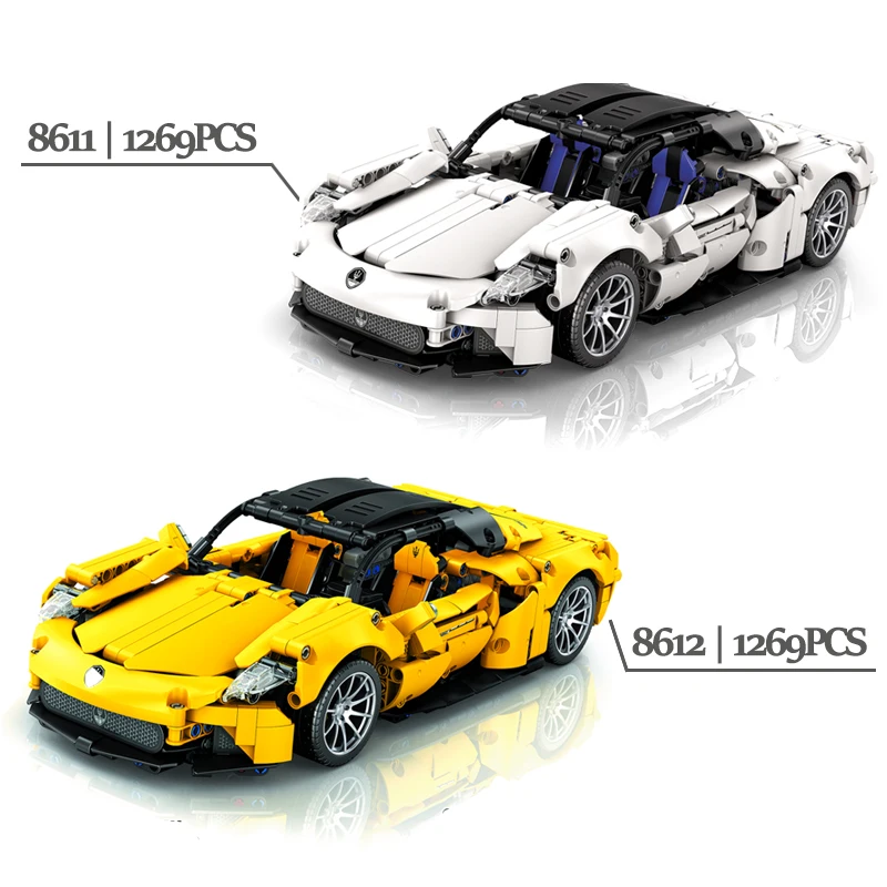 MJI 8604 Assembling 1:14 DIY Toy Model Bricks Luxury Speed Super Racing Assembling Building Block Car Kids Plastic Toy Car