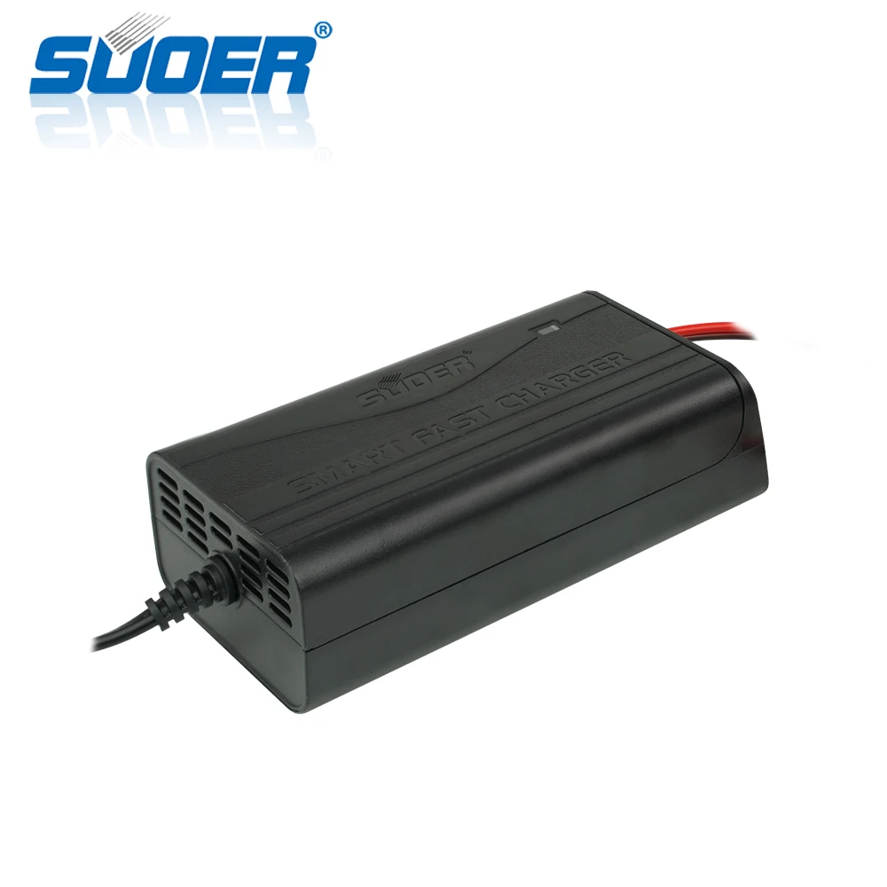 Suoer 12V 5A Electric Portable Battery Charger Three-Phase for Car & Lead Acid Battery with Light Function & US Socket Standard