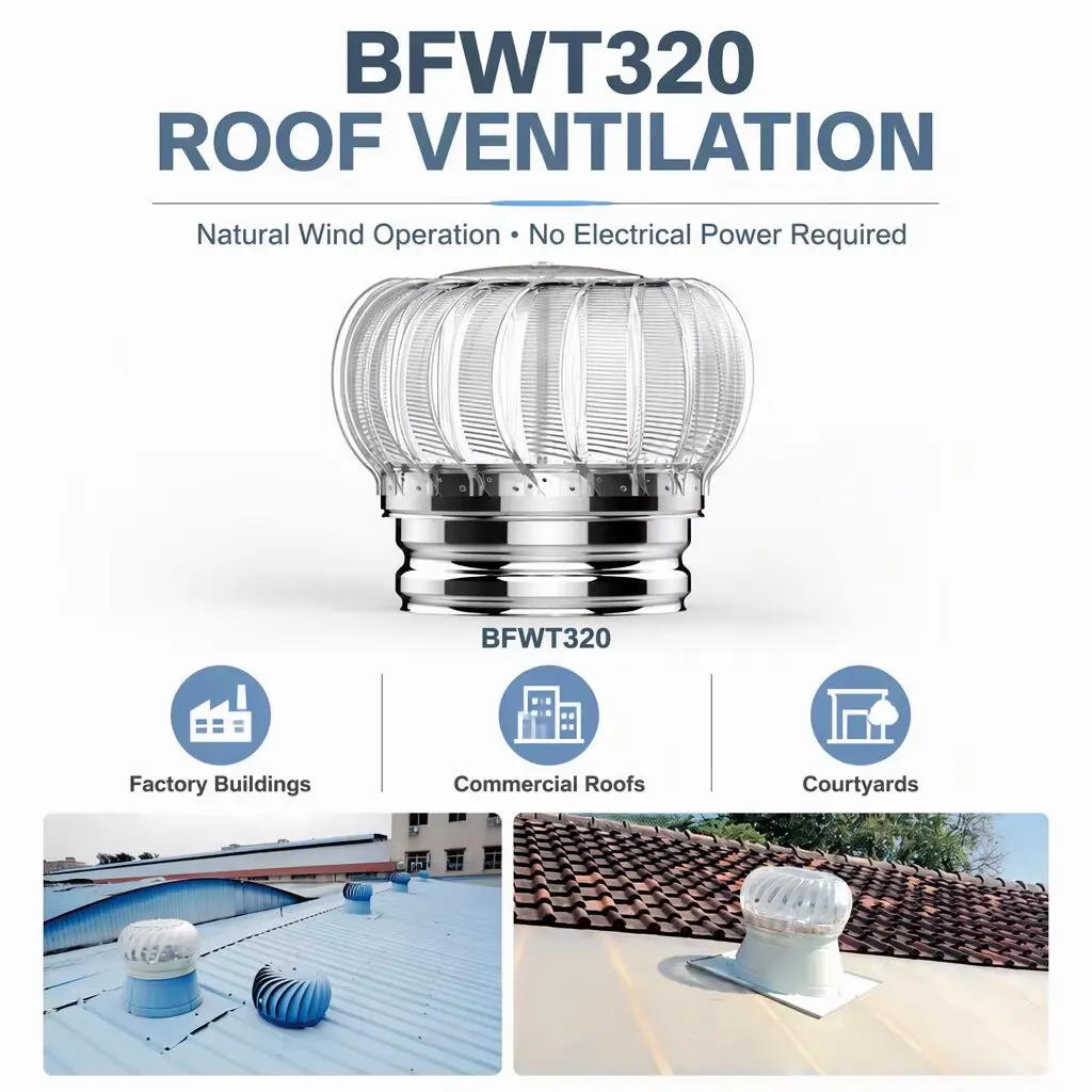 Solar Roof Exhaust Fan, BFWT320, Aluminum - detail 2