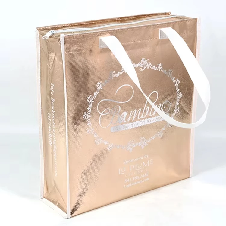 Luxury Colour Laser Non-woven Bags Reusable Promotion Tote Shopping Bag manufacture