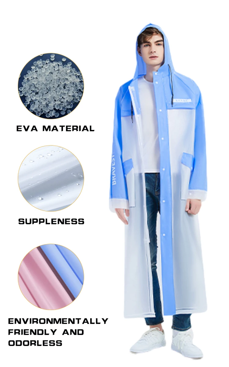 Custom New Women's Plus Size EVA Plastic Raincoat Quick Dry Outdoor rain coat for Adults-for Camping manufacture