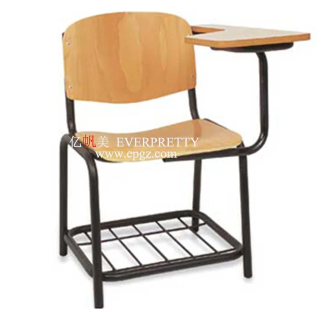 Modern Design Student Table and Chairs College Wooden Chair for Student Sketching Chair with Writing Tablet for Writing