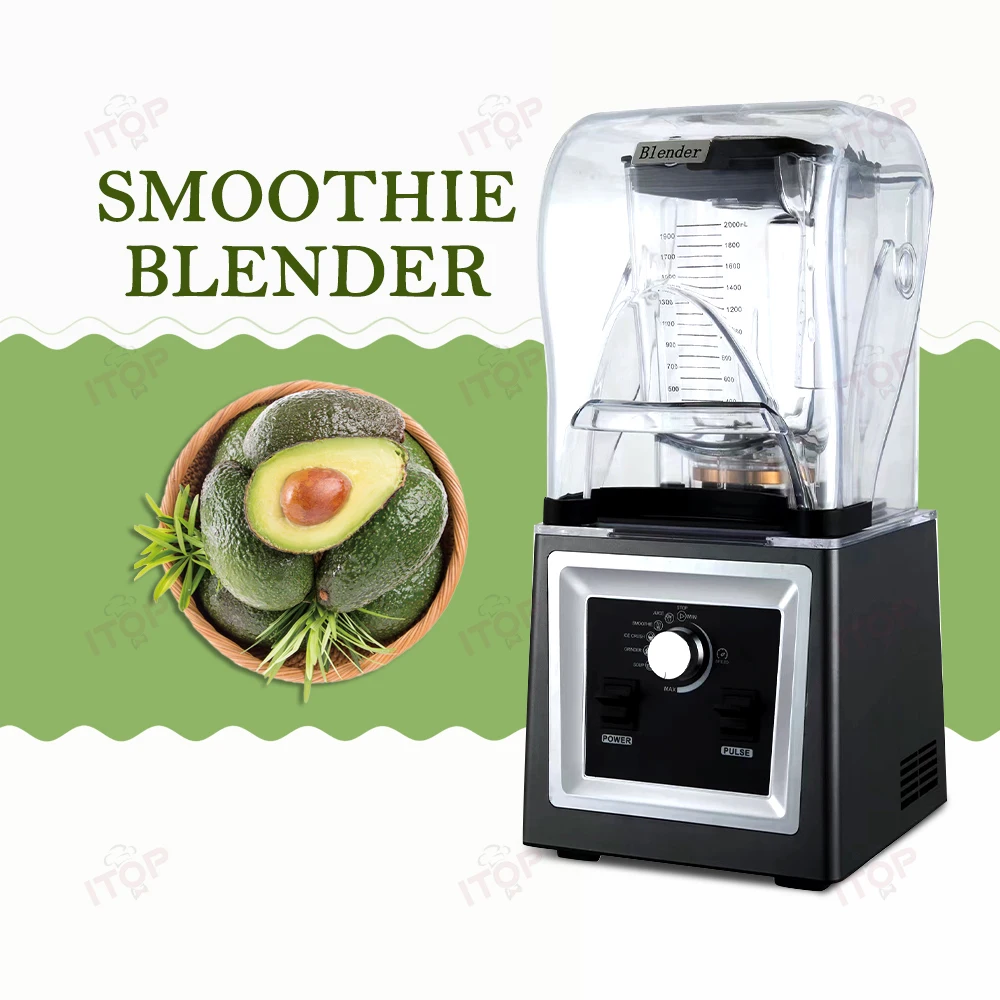 Multifunctional High Power Large Quiet Commercial Frozen Juice Blender With Sound Enclosure