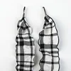 Black plaid shoelaces