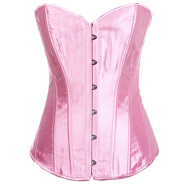 Women Corset Sexy Slim Burlesque Satin Body Shaper Strapless Overbust