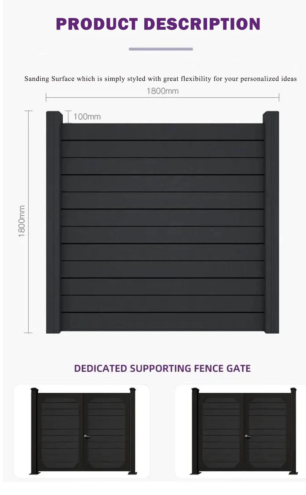 Foju Wholesale Outdoor Privacy Wpc Fence Waterproof Wood Plastic ...