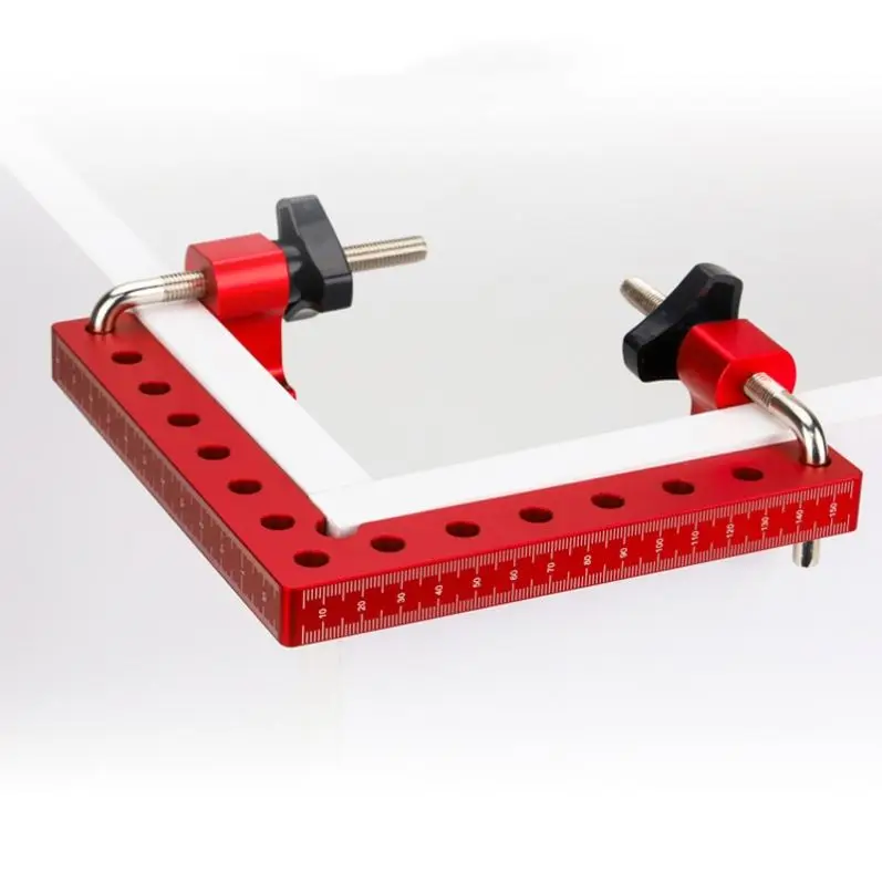TEBAK W-20 90 Degrees L-Shaped Auxiliary Fixture Splicing Board Positioning Square Angle with Clamp Fixed Clip Ruler Carpenter
