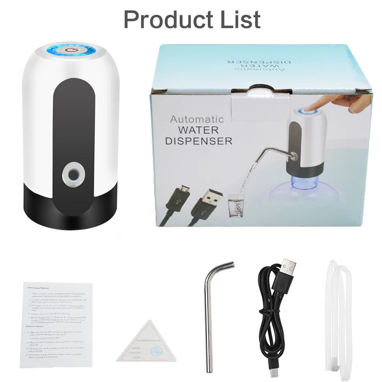 Kinscoter бесплатный образец дешевый маленький диспенсер для воды портативный USB Перезаряжаемый Электрический автоматический насос диспенсер для воды