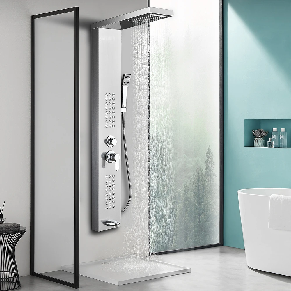 Source Modern Design Shower Panel Electric Water Geyser Waterfall Shower  Panel Bathroom Shower Sets on m.alibaba.com