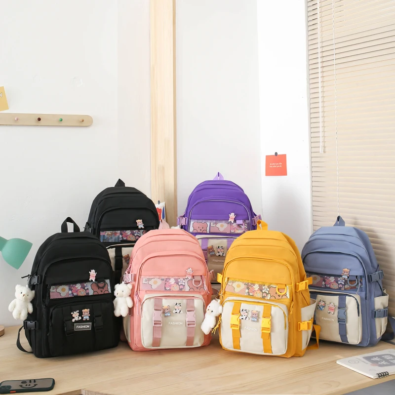 Wholesale New Designer Backpacks Set School Bag Set for Girl Bow knot  Knapsack Quilted Nylon Backpacks School From m.