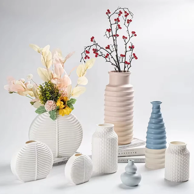 Creative modern nordic leaf shape ceramic vases hotel home decoration luxury flower vase