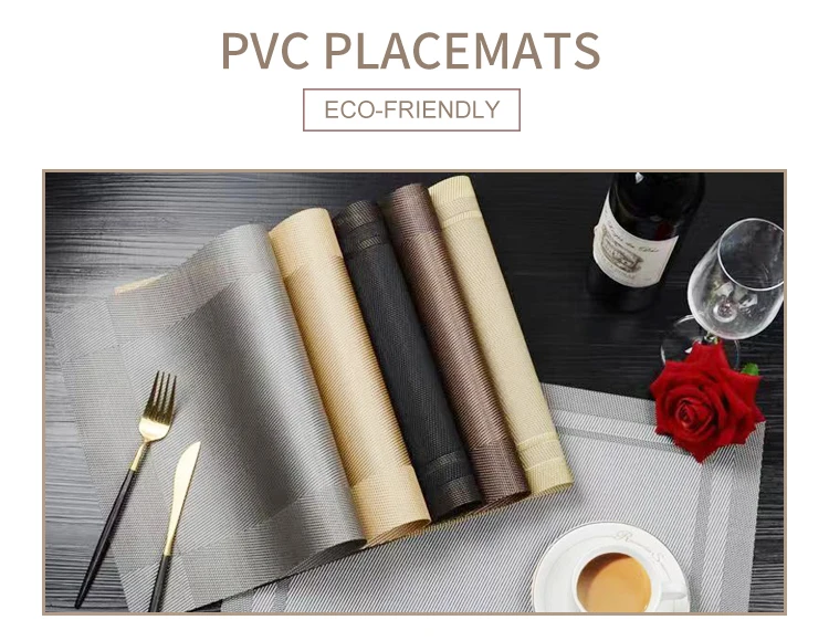 Starunk High Quality Washable Pvc Placemats Classic Durable Wipeable