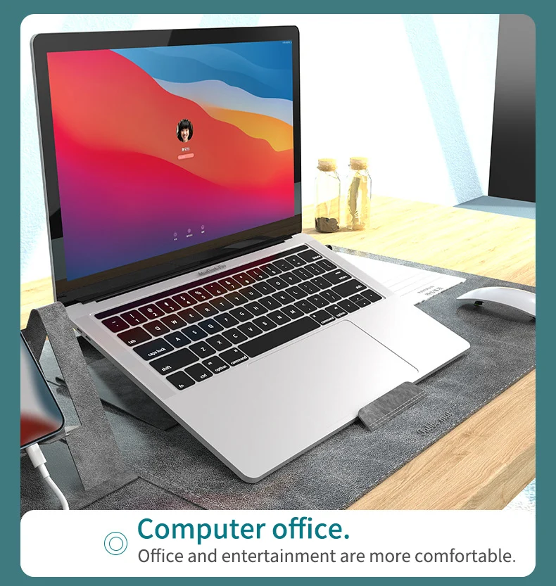 Washable Table Mats with File Folder Stable Adjustable Laptop Phone Holder Stand Bracket Gaming Leather Desk Pad