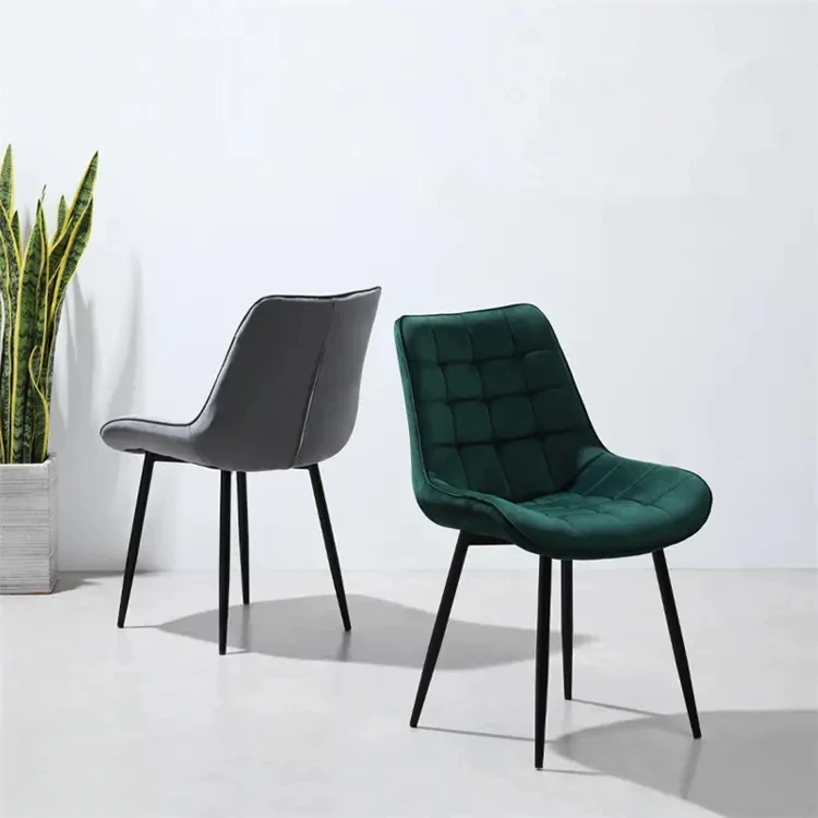 Modern Luxury Nordic Design Upholstered Restaurant Cafe Fabric Velvet ...