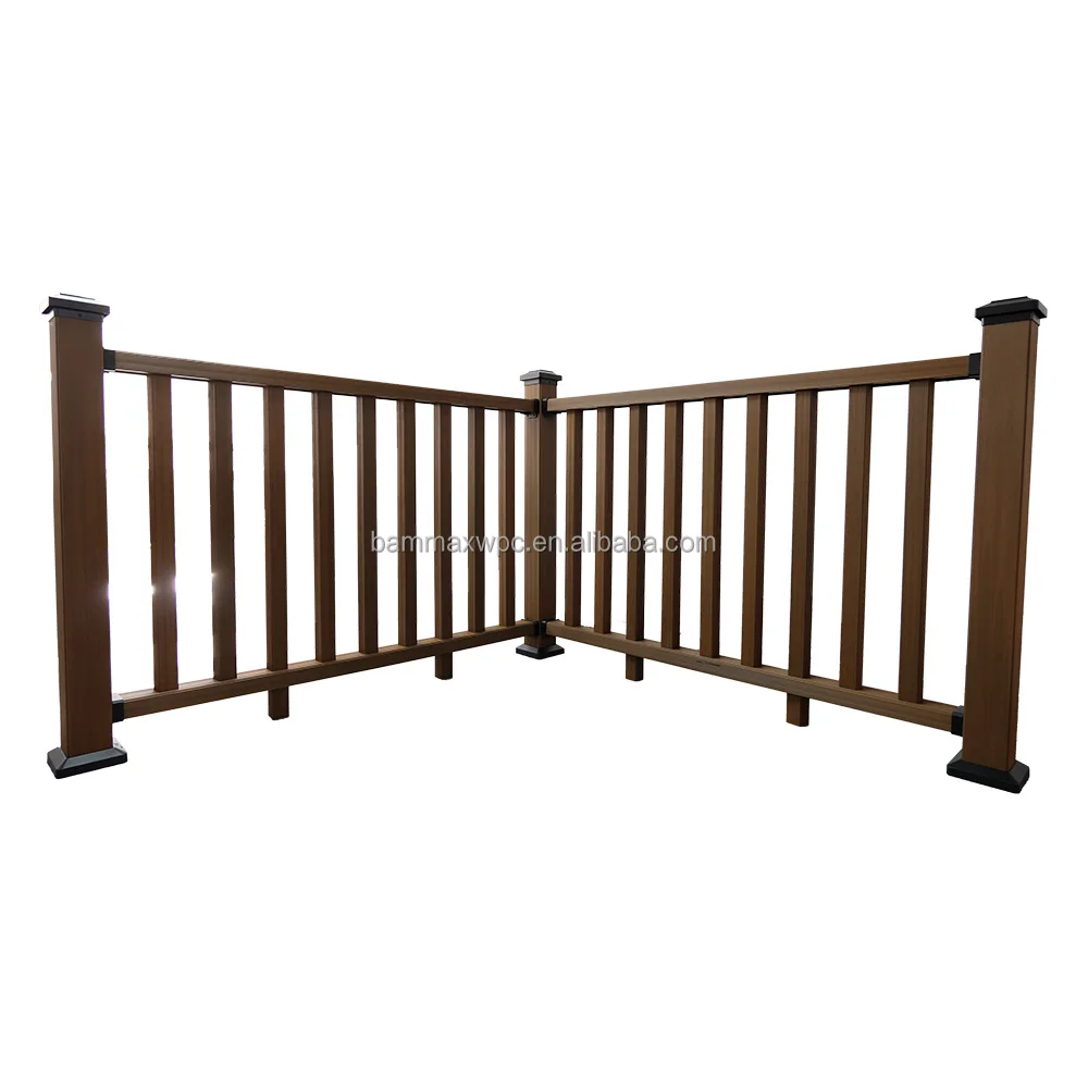 Outdoor Real Wood Look Composite Balcony Railing Fence and Handrail ...