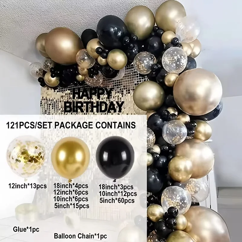 Wholesale Custom Black Gold Balloon Set Holiday Party Birthday Wedding Decoration Balloon Garland Arch Halloween Mother's Day