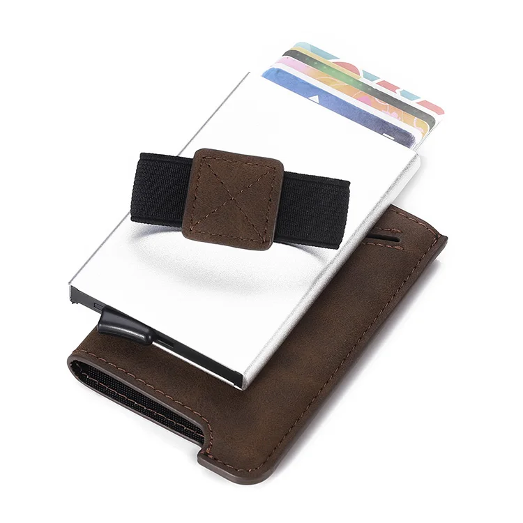 Amazon.com : Padike Business Card Holder, Business Card Case Luxury PU  Leather & Stainless Steel Multi Card Case,Business Card Holder Wallet  Credit Card ID Case/Holder for Men & Women.(brown) : Office Products