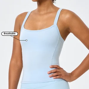 OEM Wholesale Custom Logo Solid Fitted Tank Tops Basic Sleeveless High Quality Gym Vest for Women Quick Dry Yoga Sport Tank Tops