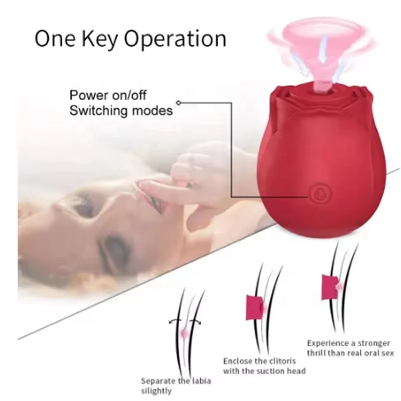 charger for the rose toy Skins Rose Buddies The Rose Lix Clitoral Vibrator, Red main image 0
