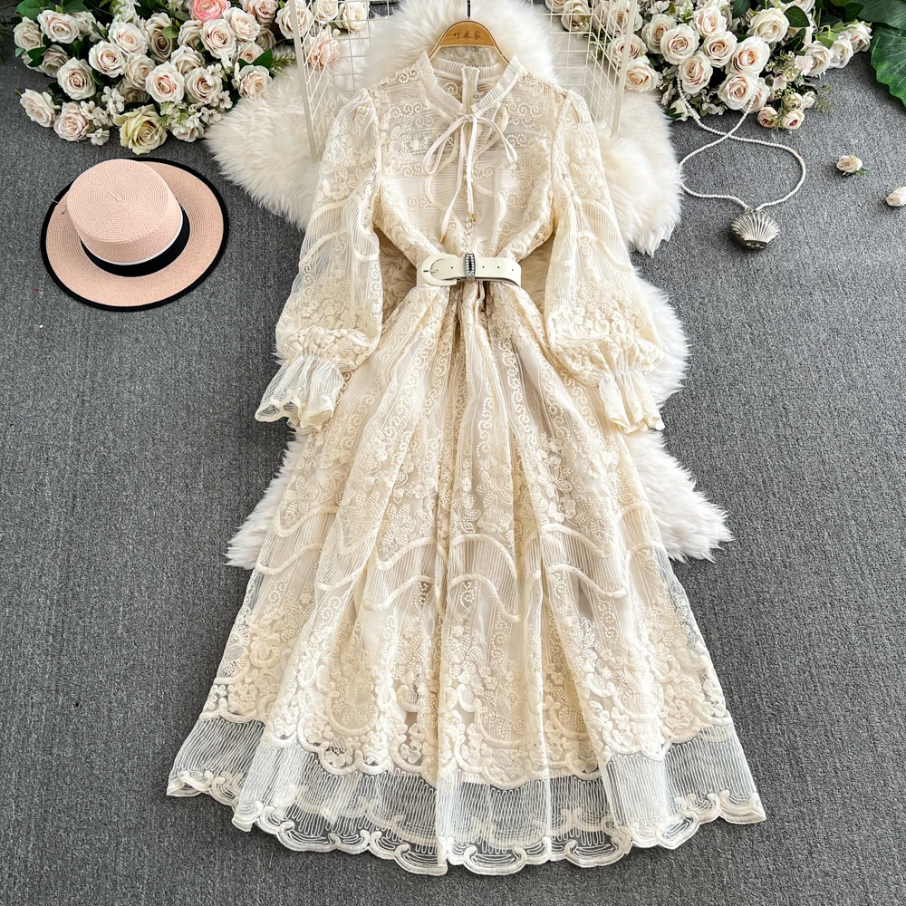open lace back dress Multi Colour Heavy Net Embroidered Straight Cut Party Wear Dress