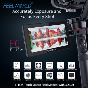 FEELWORLD F6 Plus  V2 6 Inch DSLR Camera Field Touch Screen Monitor with 3D Lut Small Full HD 1920x1080 Dslr Field Monitor detail image