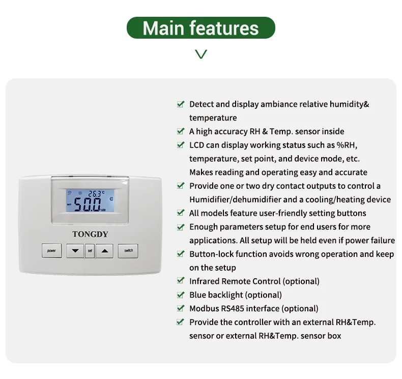 OEM Custom Wall-Mounted Temperature Humidity Controller Indoor ...
