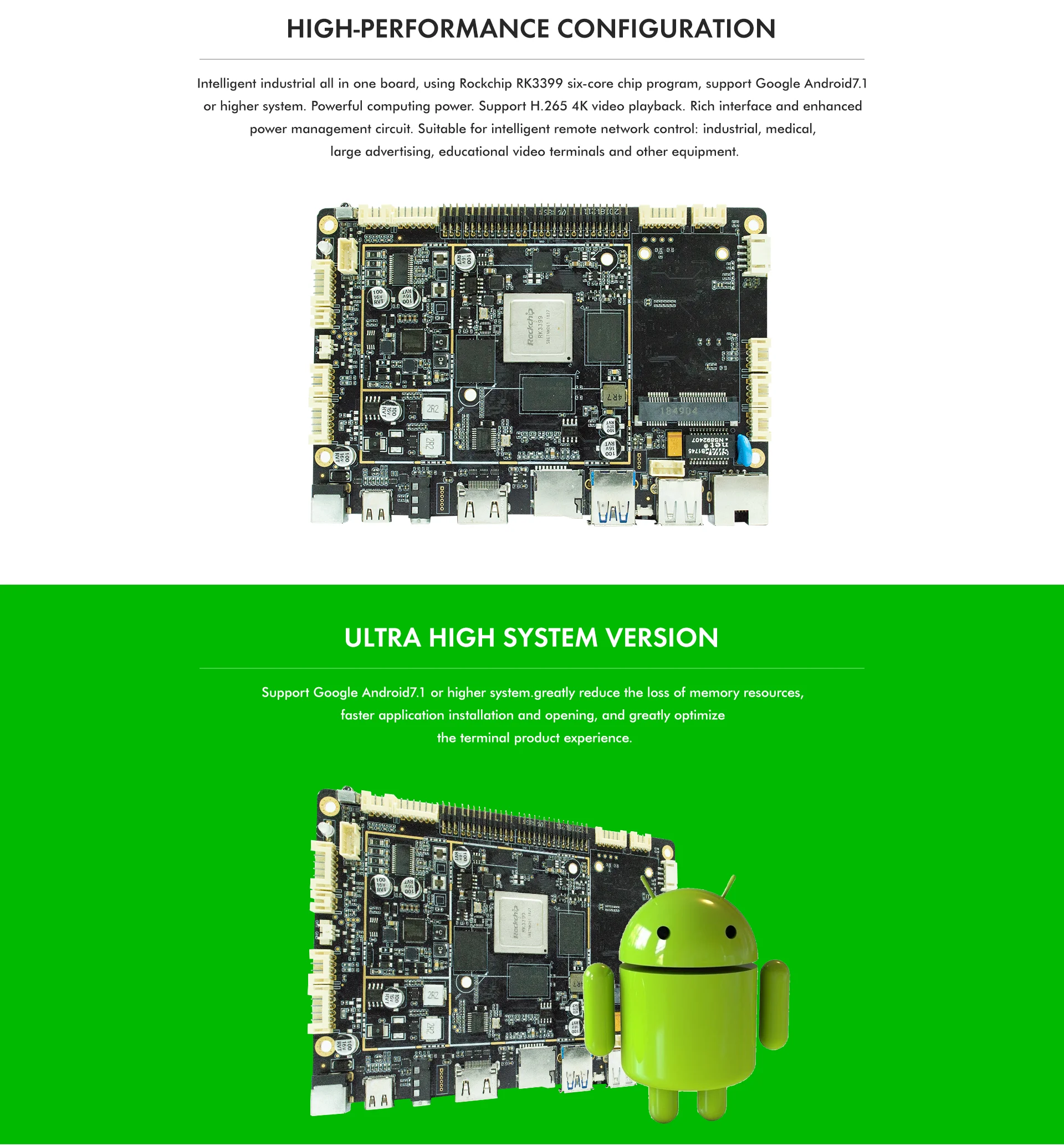 Industrial Android PCBA Board Rk3399 Six-core Digital Advertising Player In Shopping Mall With Remote Management