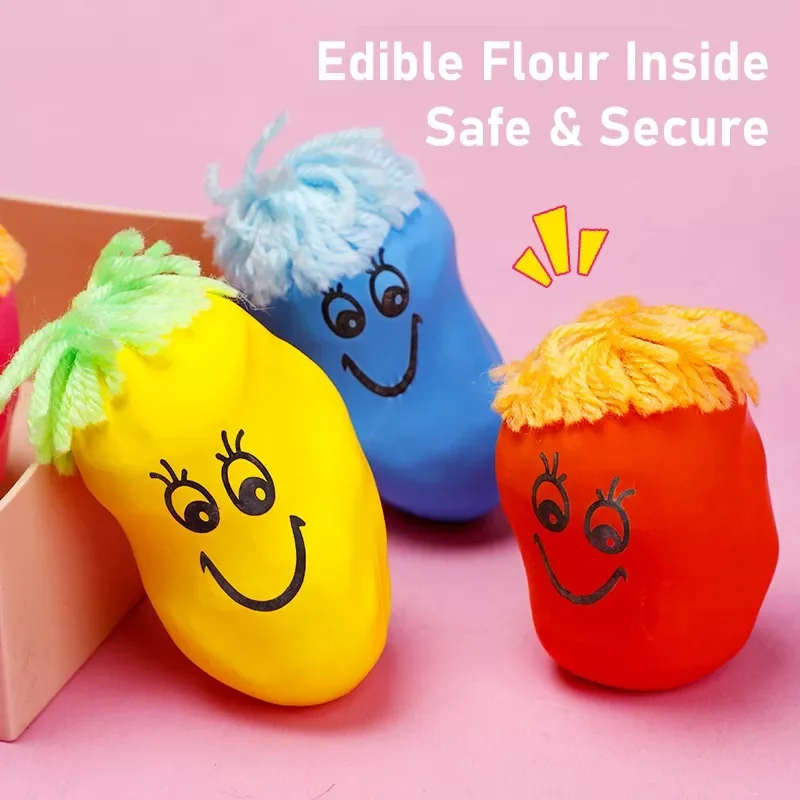 po　スクイーズ Squeeze Toys Smiling Face Doll - Funny Stress Relief Pinch Toy for