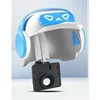 Casco blanco y azul