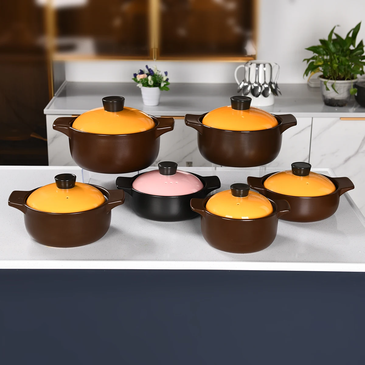 Высококачественная кастрюля, керамическая кастрюля для приготовления пищи и супа, набор посуды с антипригарным покрытием