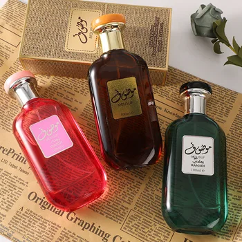 Dubai Arabian-Style Eau De Parfum Spray for Unisex Woody Spicy Fruity Rose Long-Lasting Fresh Perfume Bottles Middle East