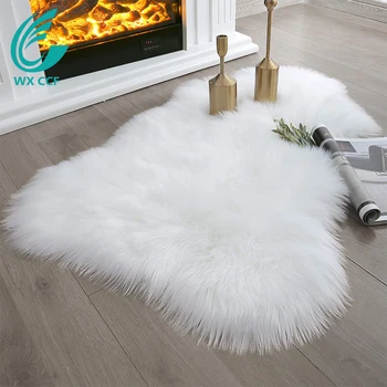 Luxury Soft Faux Sheepskin Fur Area Rugs for Bedside Floor Mat