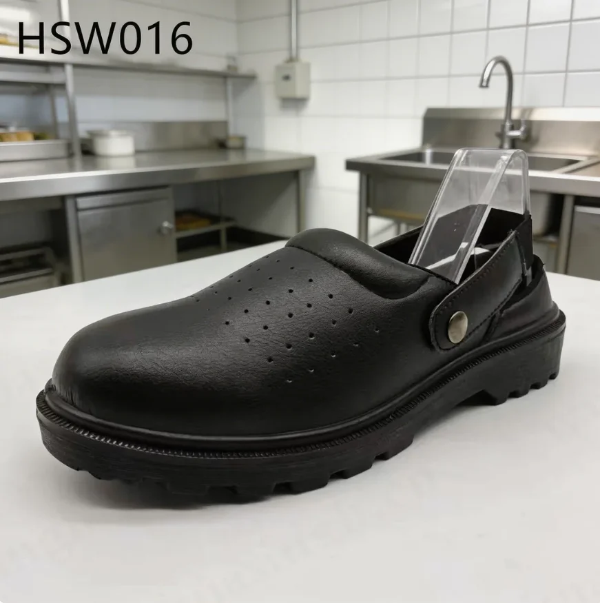 LXG,Restaurant Chef White/black Safety Slippers Popular in Kuwait Food Service Fatigue-proof Safety Clogs for Sale HSW016