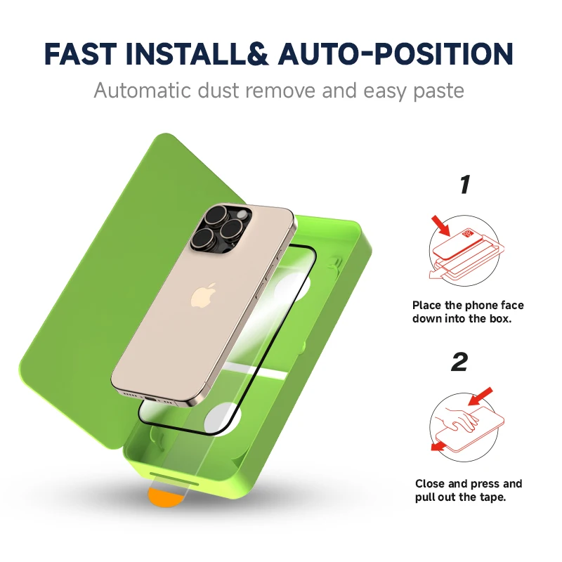 product tempered glass protector film dust removal easy installation kit full cover 9h hd screen protector 5 pack for iphone 15 16 17-5