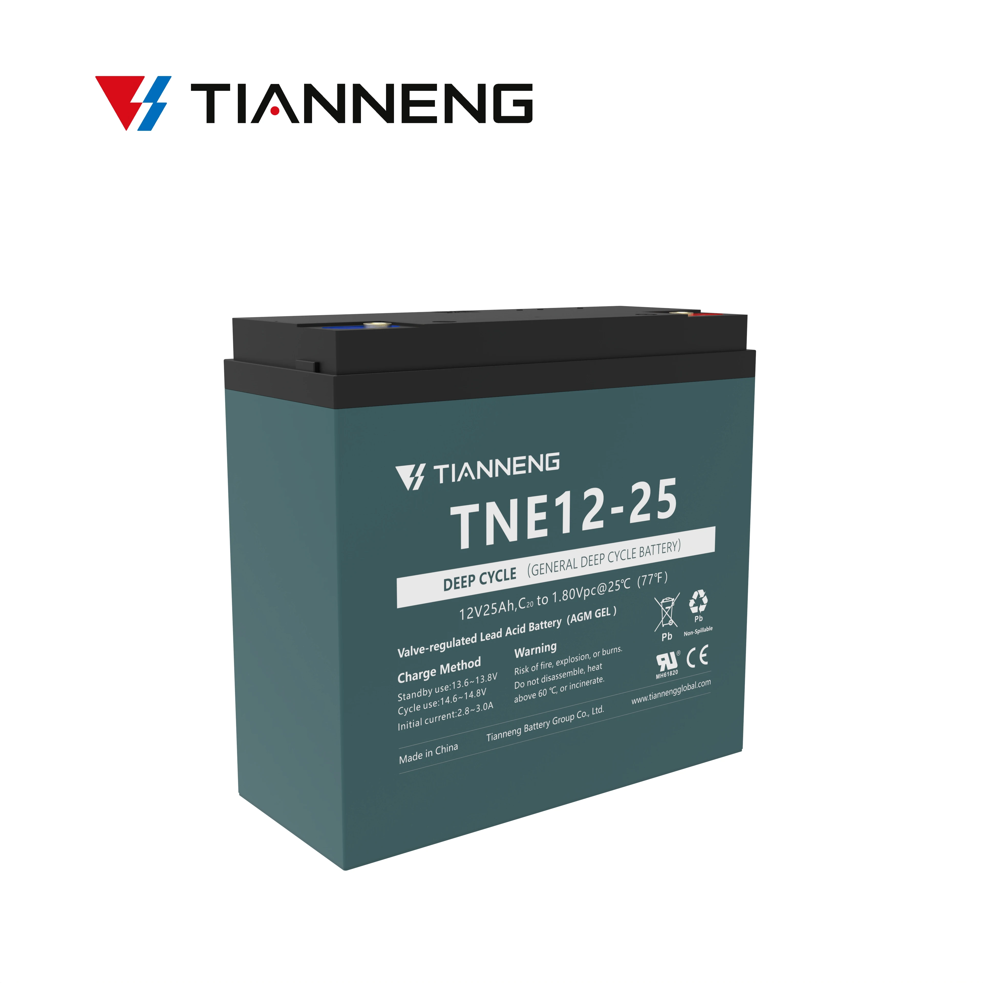 Tianneng TNE 12-25 General Deep Cycle 12v 25ah Electric Bicycle Lead Acid Battery