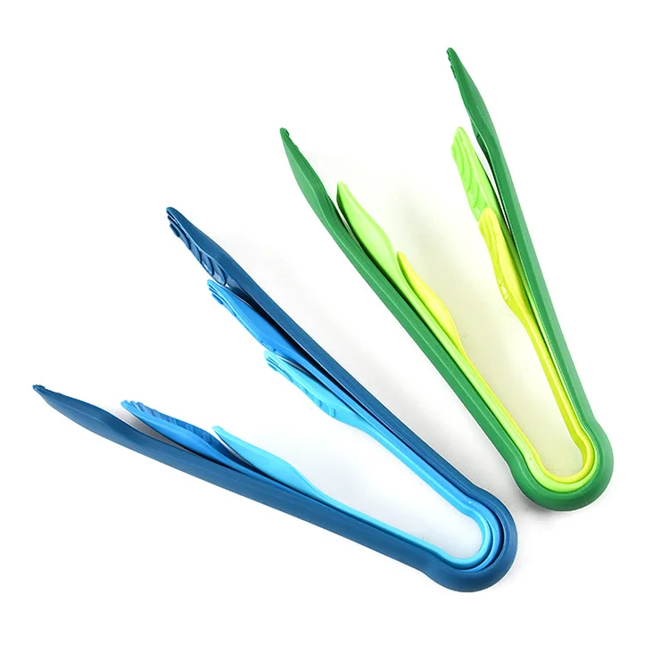 3pcs PP Food Tongs Plastic Salad Kitchen Tong Good Utensil 3 Size Per Set easy Clean and Easy Storage